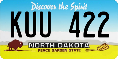 ND license plate KUU422