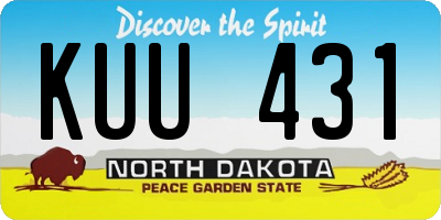 ND license plate KUU431