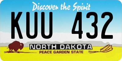ND license plate KUU432