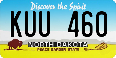 ND license plate KUU460