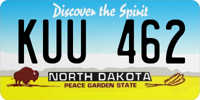 ND license plate KUU462