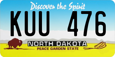 ND license plate KUU476
