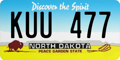 ND license plate KUU477