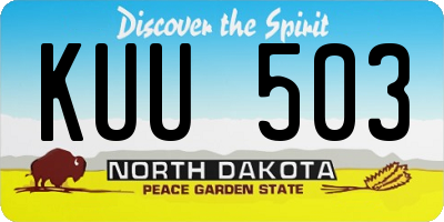 ND license plate KUU503
