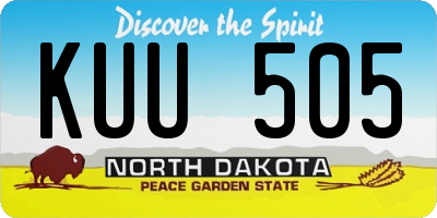 ND license plate KUU505