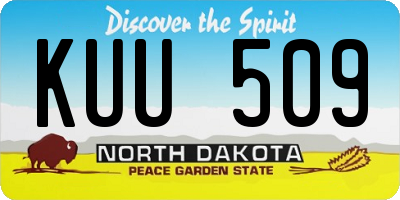 ND license plate KUU509