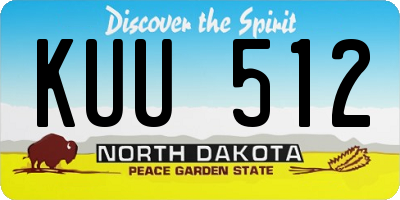 ND license plate KUU512