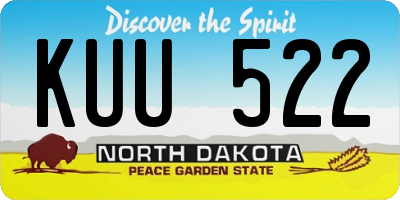 ND license plate KUU522