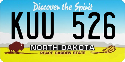 ND license plate KUU526