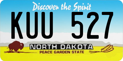 ND license plate KUU527