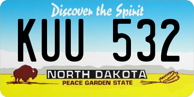 ND license plate KUU532