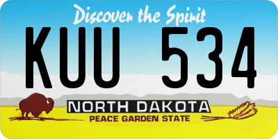 ND license plate KUU534