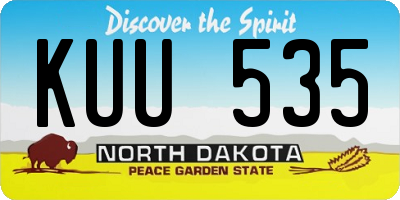 ND license plate KUU535