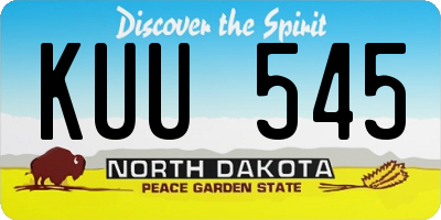 ND license plate KUU545
