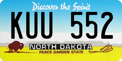 ND license plate KUU552