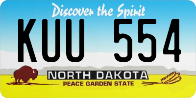 ND license plate KUU554