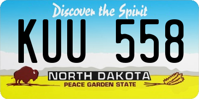 ND license plate KUU558