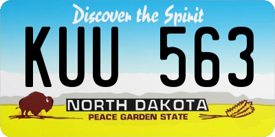 ND license plate KUU563