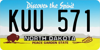 ND license plate KUU571