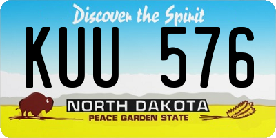 ND license plate KUU576