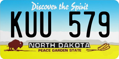 ND license plate KUU579
