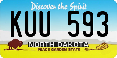 ND license plate KUU593