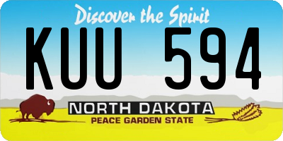 ND license plate KUU594