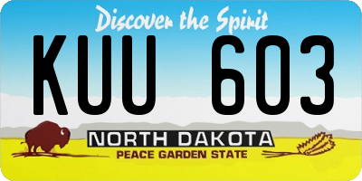 ND license plate KUU603