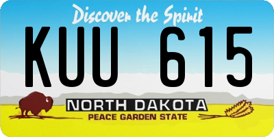 ND license plate KUU615