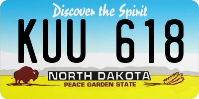 ND license plate KUU618