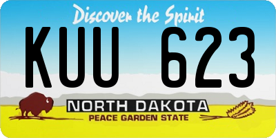 ND license plate KUU623