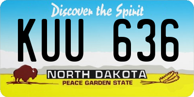 ND license plate KUU636
