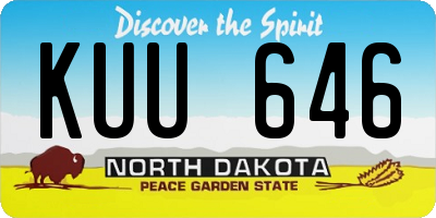 ND license plate KUU646