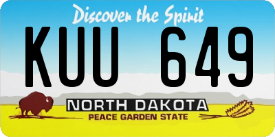 ND license plate KUU649
