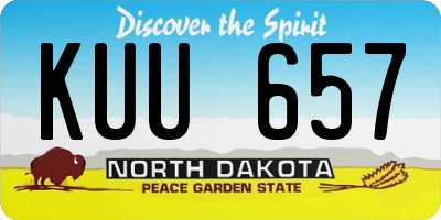 ND license plate KUU657