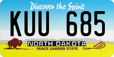 ND license plate KUU685