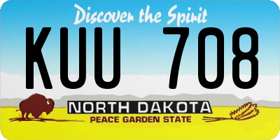 ND license plate KUU708