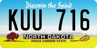 ND license plate KUU716