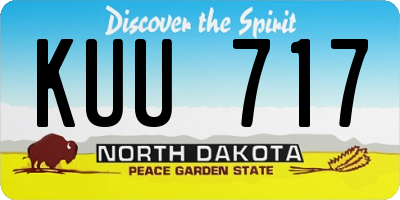 ND license plate KUU717