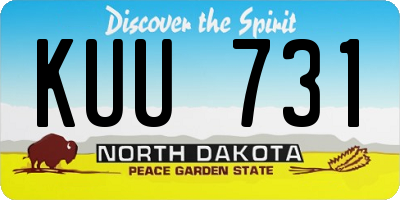 ND license plate KUU731