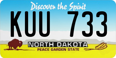 ND license plate KUU733