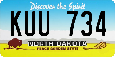 ND license plate KUU734