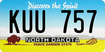 ND license plate KUU757