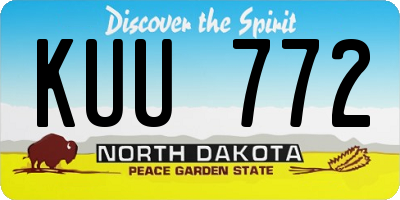 ND license plate KUU772