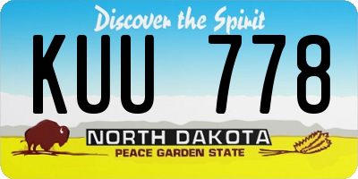 ND license plate KUU778