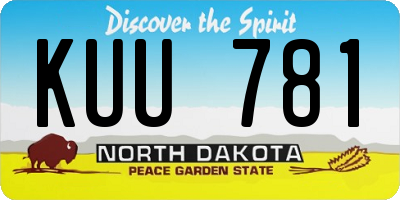 ND license plate KUU781