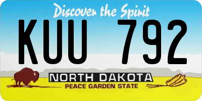 ND license plate KUU792