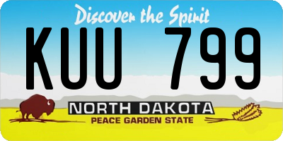 ND license plate KUU799