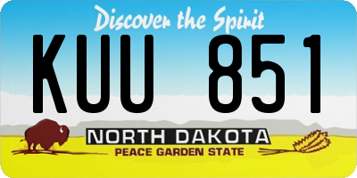 ND license plate KUU851