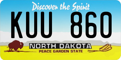ND license plate KUU860